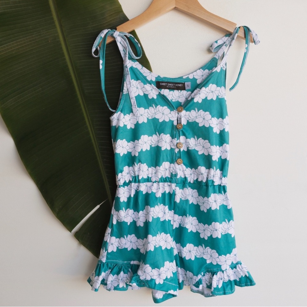 Sweet Sweet Honey Teal Romper
